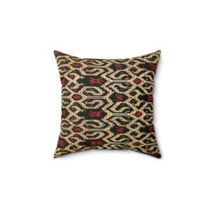 Faux Suede Square Pillow T'nalak Tnalak Tboli Mindanao Heritage Filipino Weaving Culture Textile South Cotabato