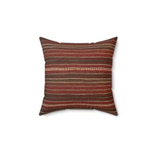T'boli Tapestry: Authentic Filipino T'nalak Weave Cushion Spun Polyester Square Pillow