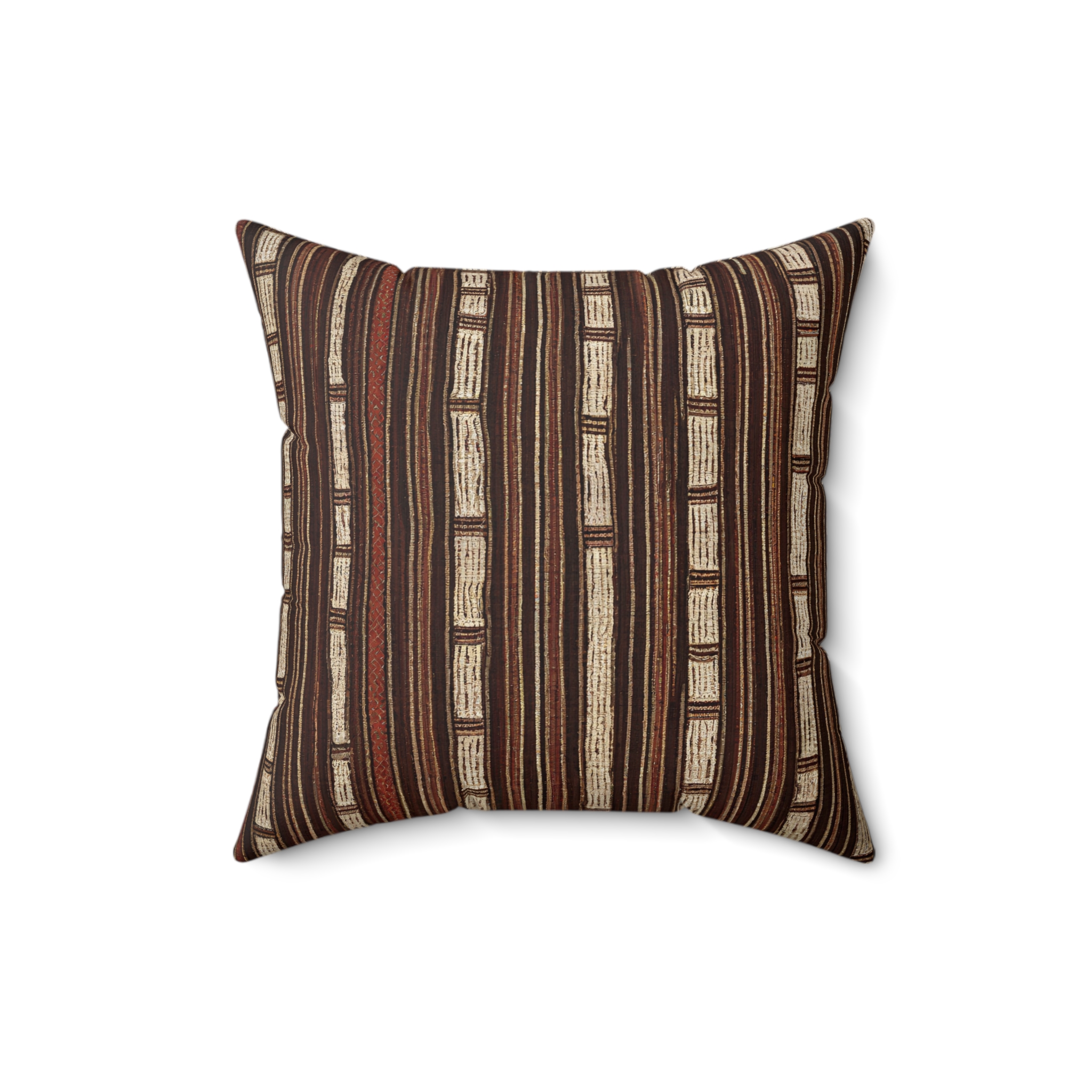 Sacred Threads: T'nalak Weave Cushion - Embrace Filipino Heritage Spun Polyester Square Pillow - Image 5