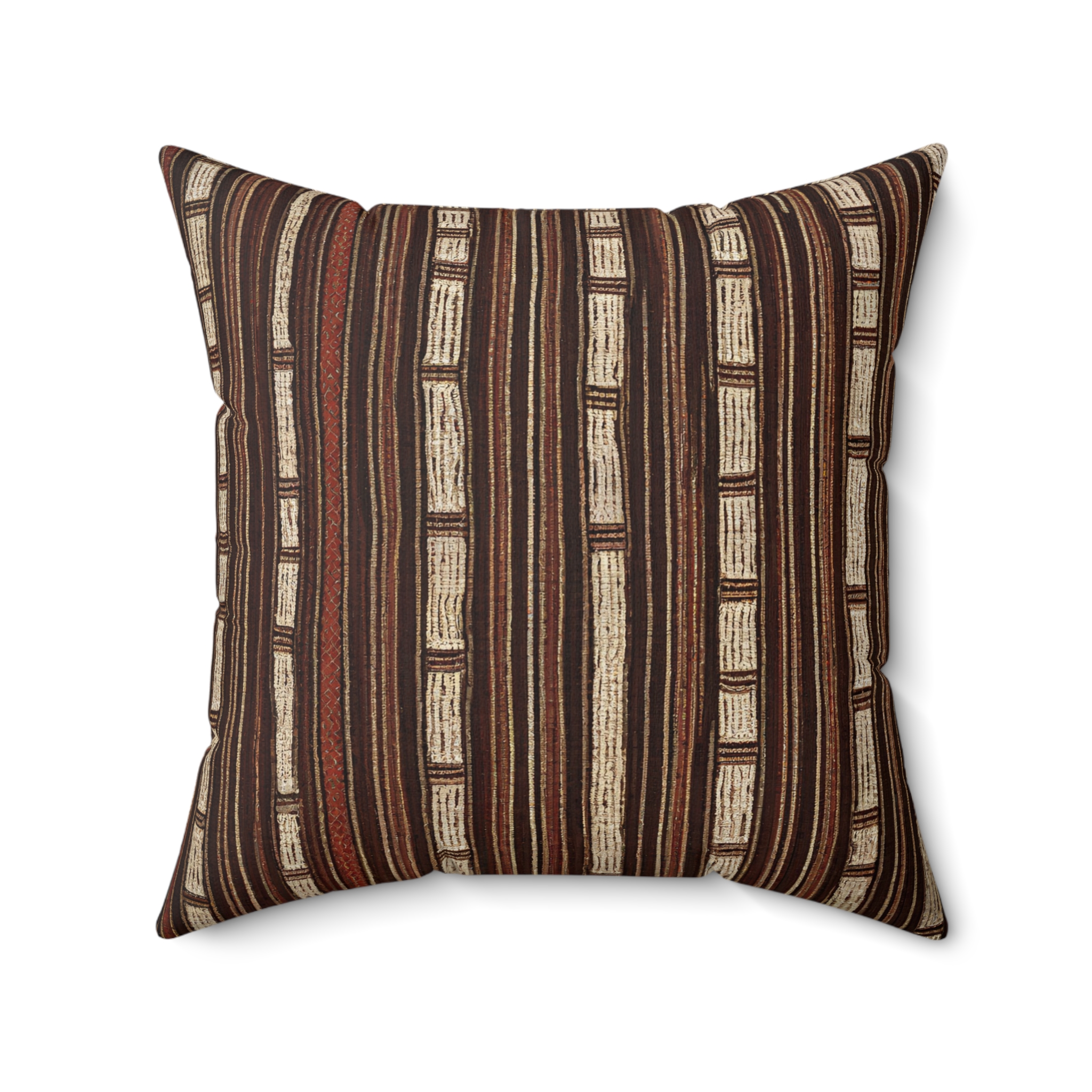 Sacred Threads: T'nalak Weave Cushion - Embrace Filipino Heritage Spun Polyester Square Pillow - Image 8