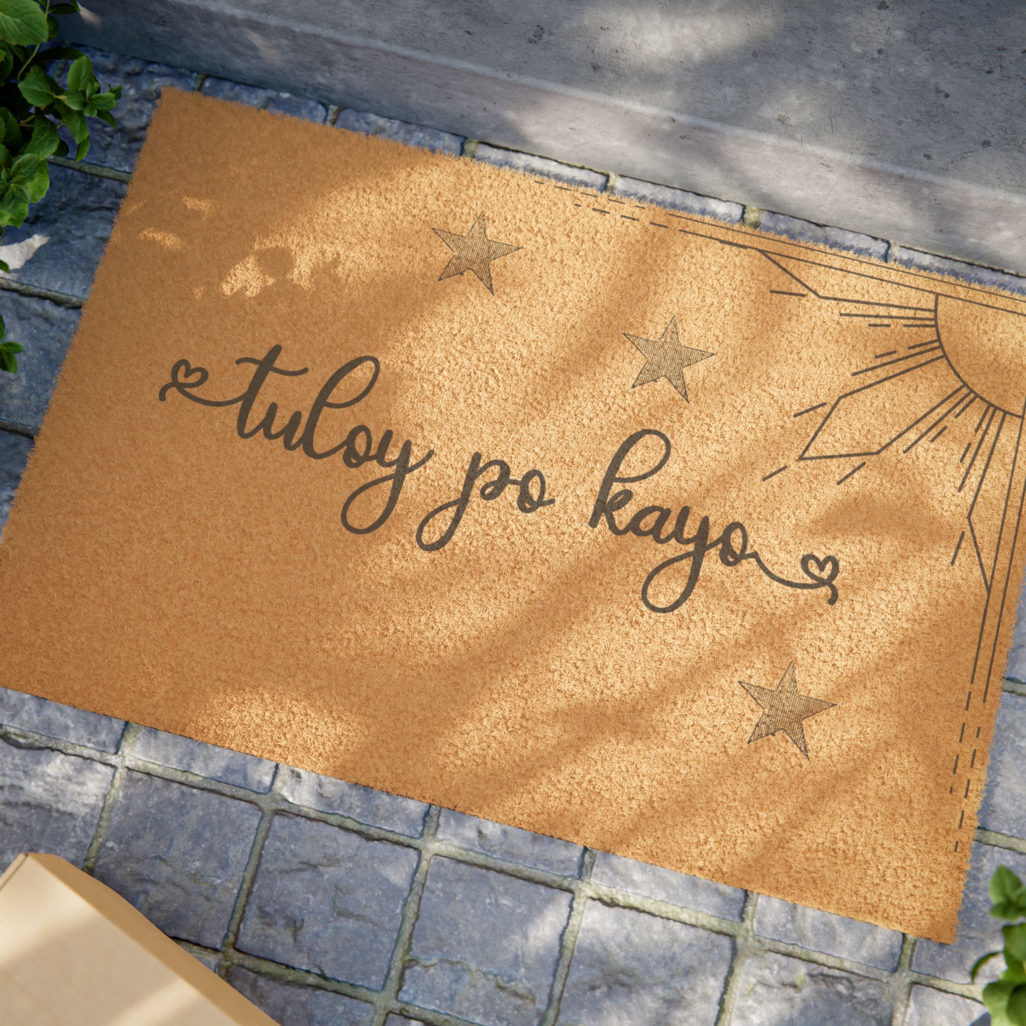 Filipino Doormat: "Tuloy Po Kayo" with Sun and Star Design Coconut Coir Welcome Rugh Patriotic Philippines - Image 4