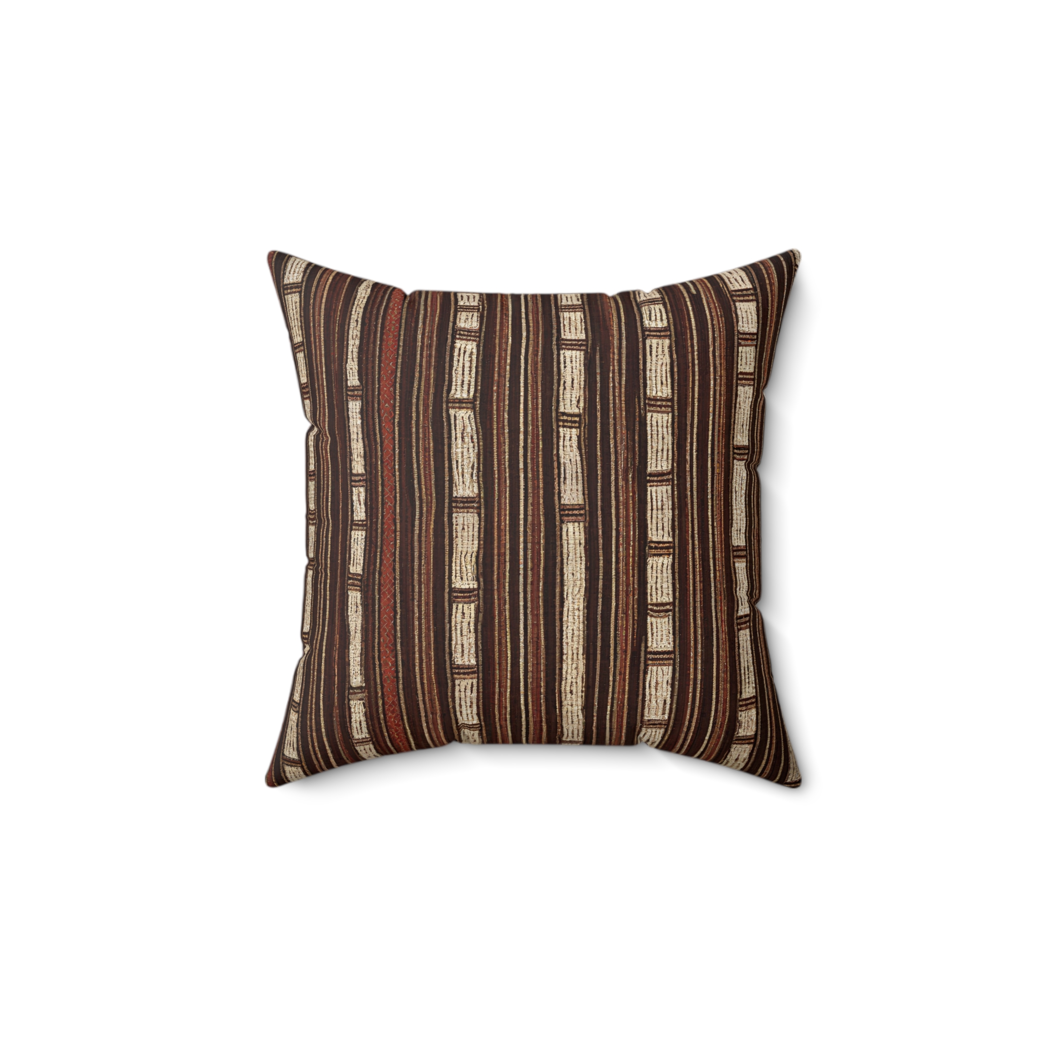 Sacred Threads: T'nalak Weave Cushion - Embrace Filipino Heritage Spun Polyester Square Pillow - Image 2
