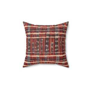 Filipino Fiesta: Authentic Ikat Design Cushion - 100% Polyester Cover Spun Polyester Square Pillow
