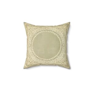 Heritage Haven: Filipino Embroidered Cushion - Inspired by 19th Century MET Museum Collection Spun Polyester Square Pillow