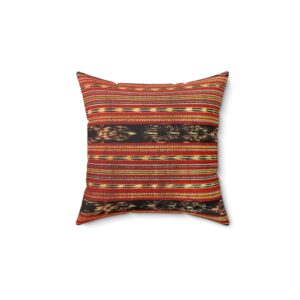 Faux Suede Square Pillow Dagmay Mindanao Heritage Filipino Weaving Culture Textile Mandaya