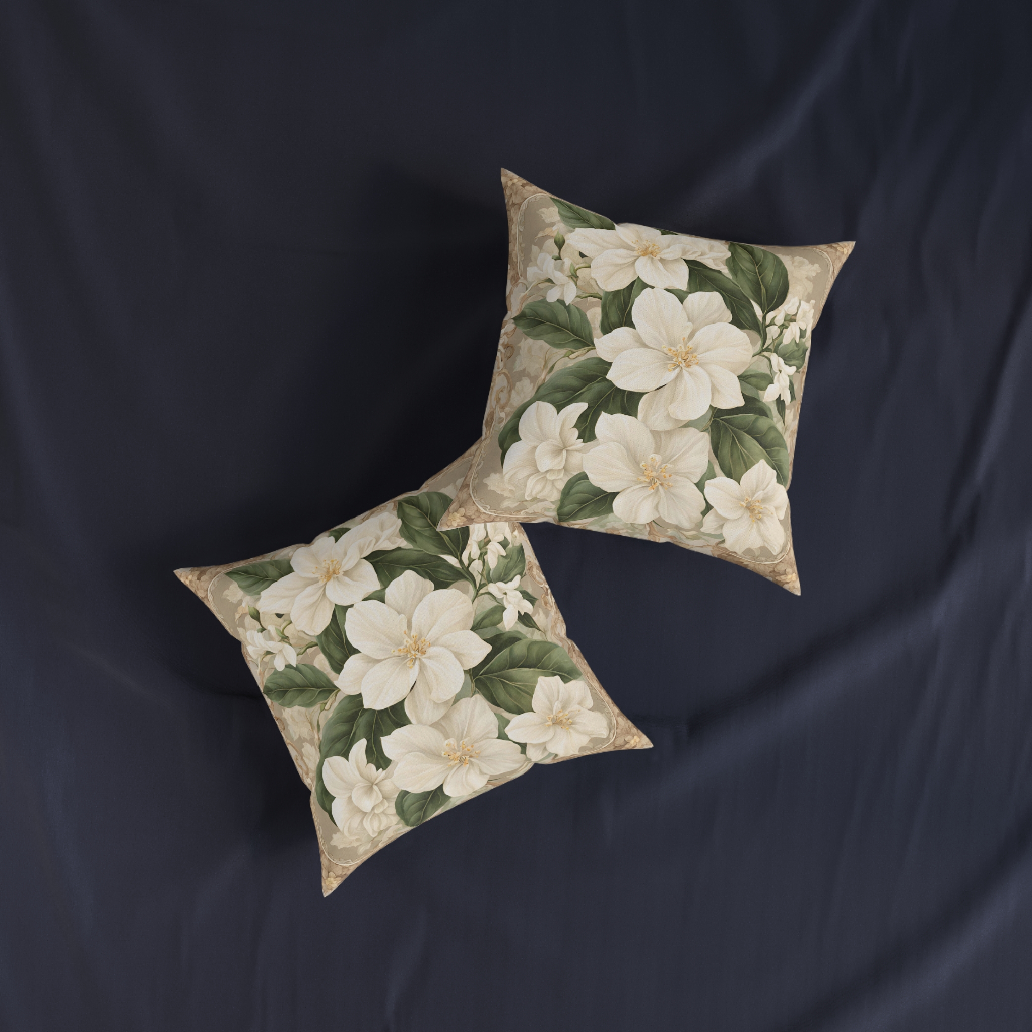 Sampaguita Serenity: Embrace Filipino Heritage with Art Nouveau Elegance Square Pillow Philippine Home Decor - Image 11